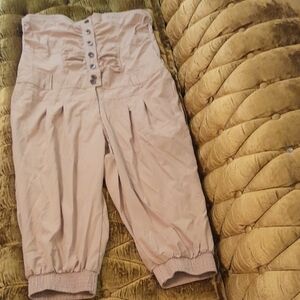 Women's Sleeveless Tan Jumpsuit With Pockets